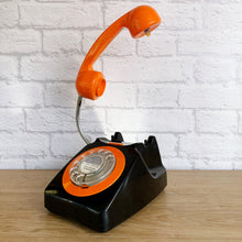 Load image into Gallery viewer, Retro Telephone Lamp Black / Orange
