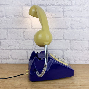 Retro Telephone Lamp Blue / Mustard