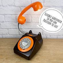 Load image into Gallery viewer, Retro Telephone Lamp Black / Orange
