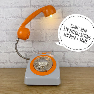 Retro Telephone Lamp Grey / Orange