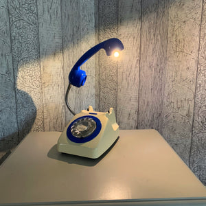 Retro Telephone Lamp Cream / Blue