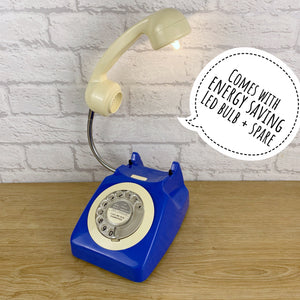Retro Telephone Lamp Blue / Cream