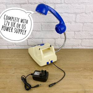 Retro Telephone Lamp Cream / Blue