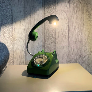 Retro Telephone Lamp Green