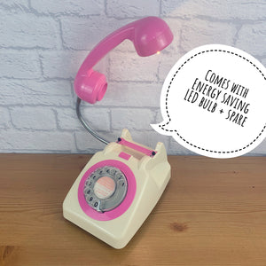 Retro Telephone Lamp Cream / Pink