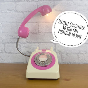 Retro Telephone Lamp Cream / Pink