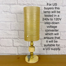 Load image into Gallery viewer, Vintage Yellow Lamp, Vintage Lamp, Pale Yellow Lamp Shade, Retro Yellow Decor, Vintage Home Decor, Mid Century Lamp, Yellow MCM, Retro Light
