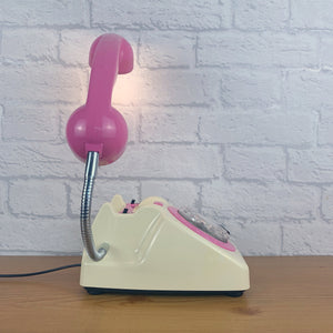 Retro Telephone Lamp Cream / Pink