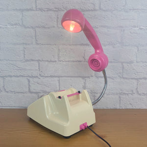 Retro Telephone Lamp Cream / Pink