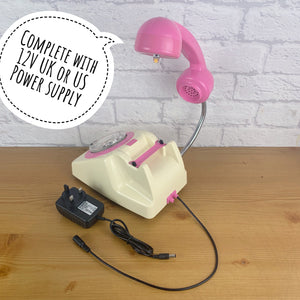 Retro Telephone Lamp Cream / Pink