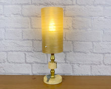 Load image into Gallery viewer, Vintage Yellow Lamp, Vintage Lamp, Pale Yellow Lamp Shade, Retro Yellow Decor, Vintage Home Decor, Mid Century Lamp, Yellow MCM, Retro Light
