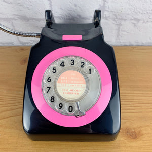 Retro Telephone Lamp Black / Pink