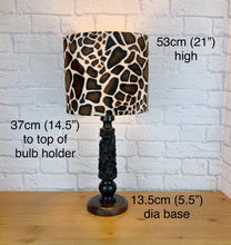 Load image into Gallery viewer, African Vintage, Tree Of Life, African Decor, Vintage Lamp, African Carved Wood, Vintage Folk Art, Wood Lamp, Table Lamp, Giraffe Gift
