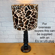 Load image into Gallery viewer, African Vintage, Tree Of Life, African Decor, Vintage Lamp, African Carved Wood, Vintage Folk Art, Wood Lamp, Table Lamp, Giraffe Gift
