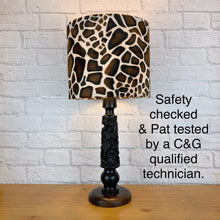 Load image into Gallery viewer, African Vintage, Tree Of Life, African Decor, Vintage Lamp, African Carved Wood, Vintage Folk Art, Wood Lamp, Table Lamp, Giraffe Gift
