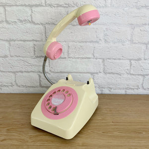 Retro Telephone Lamp Cream / Pink