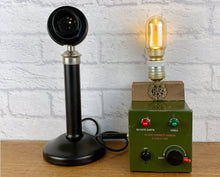 Load image into Gallery viewer, Antique Microphone Lamp, RAF Memorabilia.
