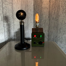 Load image into Gallery viewer, Antique Microphone Lamp, RAF Memorabilia.
