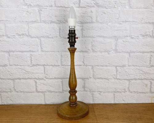 Turned Wood Lamp Base, Antique Wooden Lamp