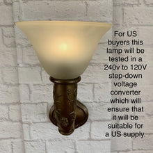 Load image into Gallery viewer, Vintage Brass Wall Light.
