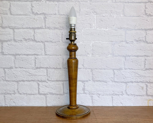 Wood Table Lamp, Vintage 1920s