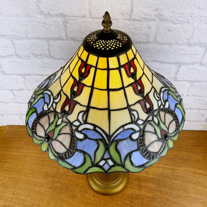 Art Deco Lamp With Tiffany Style Glass Shade