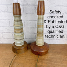 Load image into Gallery viewer, Pair Of Rare Mid Century Lamps, Teak &amp; Cardboard.
