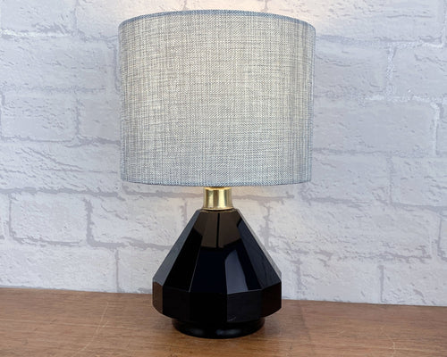 Black Glass Art Deco Lamp