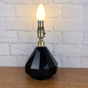 Black Glass Art Deco Lamp