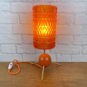Mid Century Orange Atomic Lamp