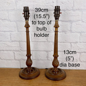 Pair Of Vintage Wood Lamps