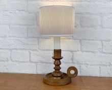 Load image into Gallery viewer, Vintage French Lamp, Wood Chamberstick Lamp
