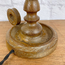 Load image into Gallery viewer, Vintage French Lamp, Wood Chamberstick Lamp
