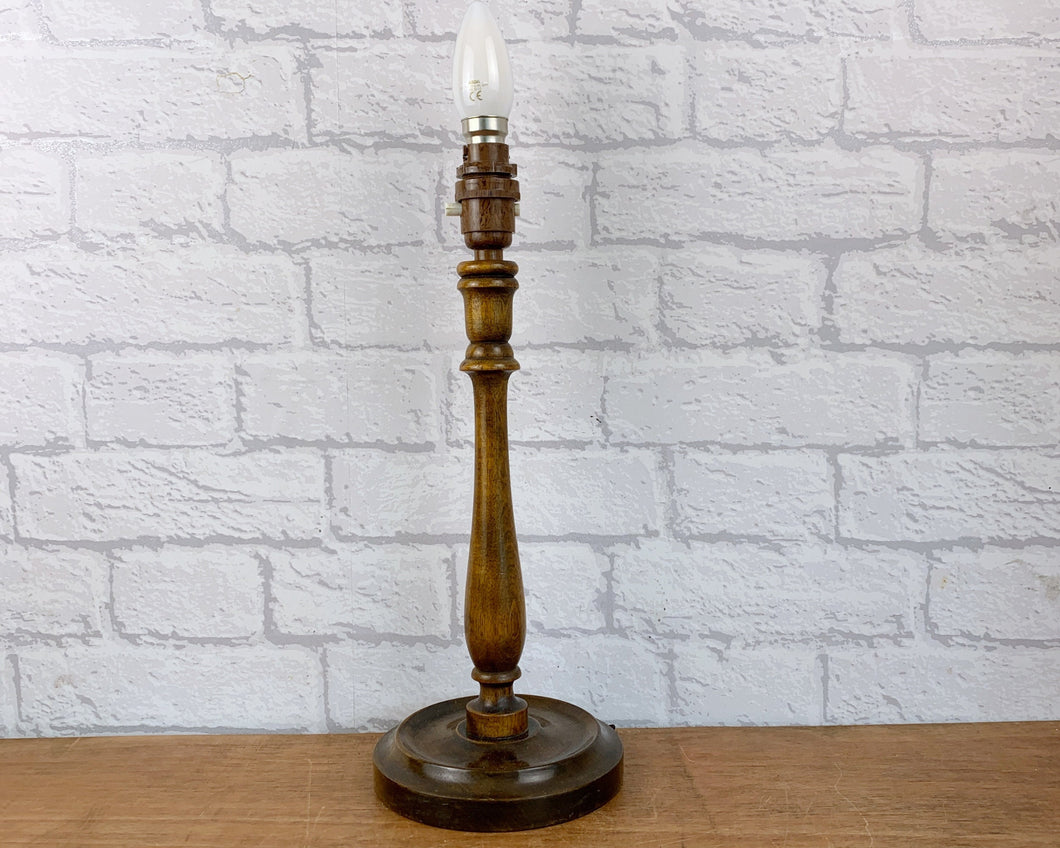 Wood Table Lamp, Vintage Wooden Lamp.