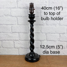 Load image into Gallery viewer, Barley Twist Wood Lamp, Ebony Wood Lamp
