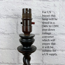 Load image into Gallery viewer, Barley Twist Wood Lamp, Ebony Wood Lamp
