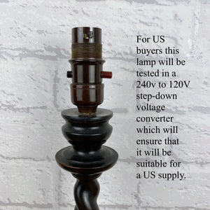 Barley Twist Wood Lamp, Ebony Wood Lamp