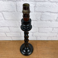 Load image into Gallery viewer, Barley Twist Wood Lamp, Ebony Wood Lamp
