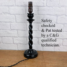 Load image into Gallery viewer, Barley Twist Wood Lamp, Ebony Wood Lamp
