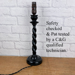 Barley Twist Wood Lamp, Ebony Wood Lamp