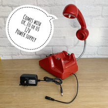 Load image into Gallery viewer, Retro Telephone Lamp Red / Chrome
