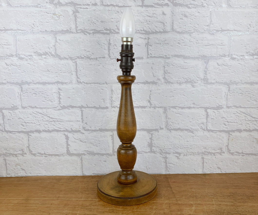 Lamp Base Wood, Vintage Wooden Base.