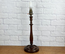 Load image into Gallery viewer, Antique Wood Lamp Base, Tall Wooden Lamp.
