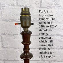 Load image into Gallery viewer, Antique Wood Lamp Base, Tall Wooden Lamp.
