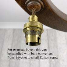 Load image into Gallery viewer, Ceiling chandelier Light, Antique Oak with Brass Fittings.
