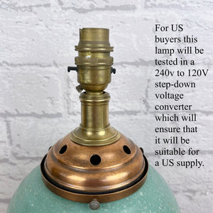 Art Deco Ceramic & Copper Lamp, Antique Beehive Lamp