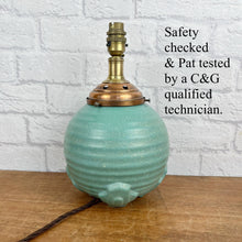 Load image into Gallery viewer, Art Deco Ceramic &amp; Copper Lamp, Antique Beehive Lamp
