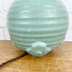 Art Deco Ceramic & Copper Lamp, Antique Beehive Lamp