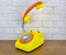 Load image into Gallery viewer, Retro Telephone Lamp Yellow &amp; Orange
