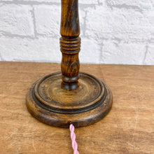 Load image into Gallery viewer, Vintage Art Deco Wood Lamp, Pink Shade.
